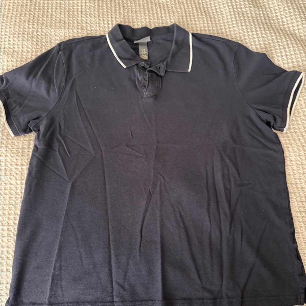 Mens Navy Blue Polo Shirt